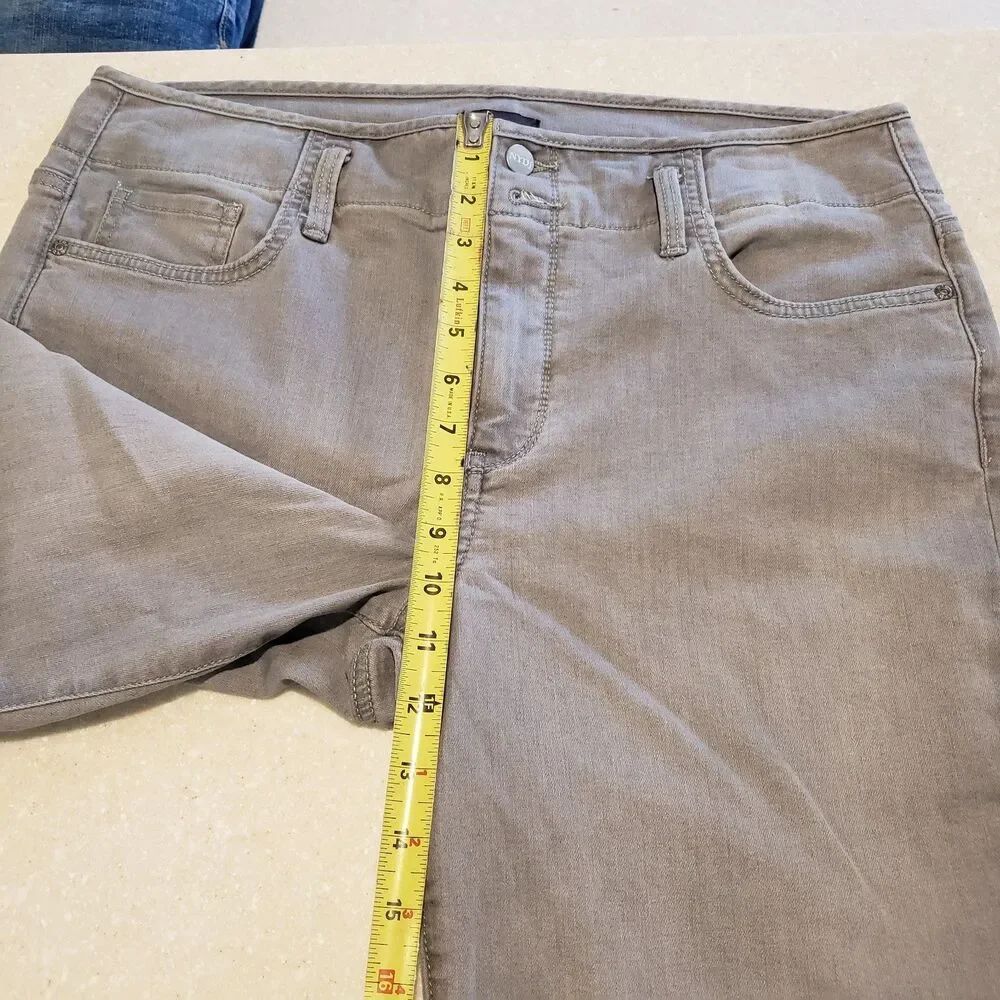 NYDJ Marilyn Straight Gray Crop Capris Jeans Womens 14
